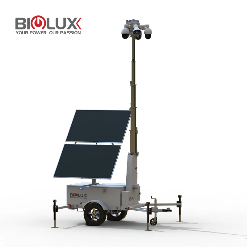 HD کیمرے کے ساتھ BIGLUX HiSOLO موبائل سولر سرویلنس ٹریلر