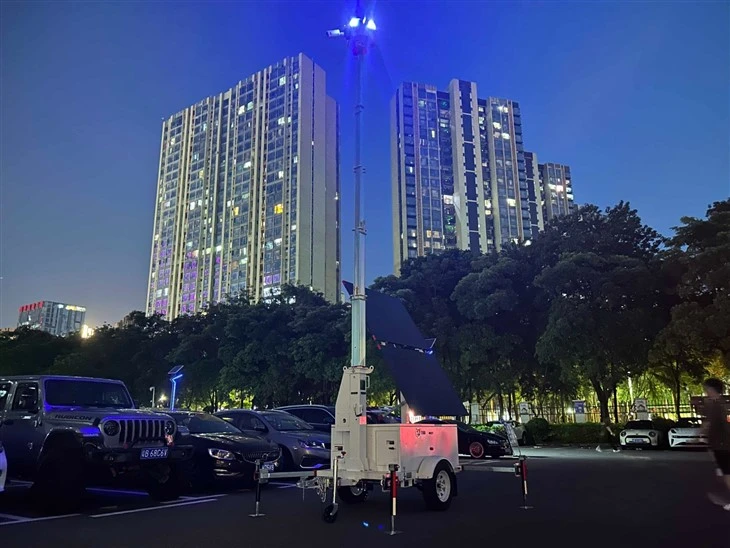 Customized Solar Security PTZ Camera Trailer Mobile Tower high quality