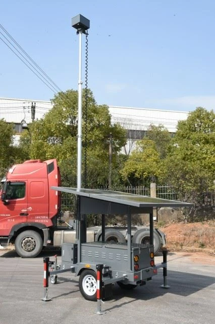 Mobile Cctv Trailer With 4 PTZ