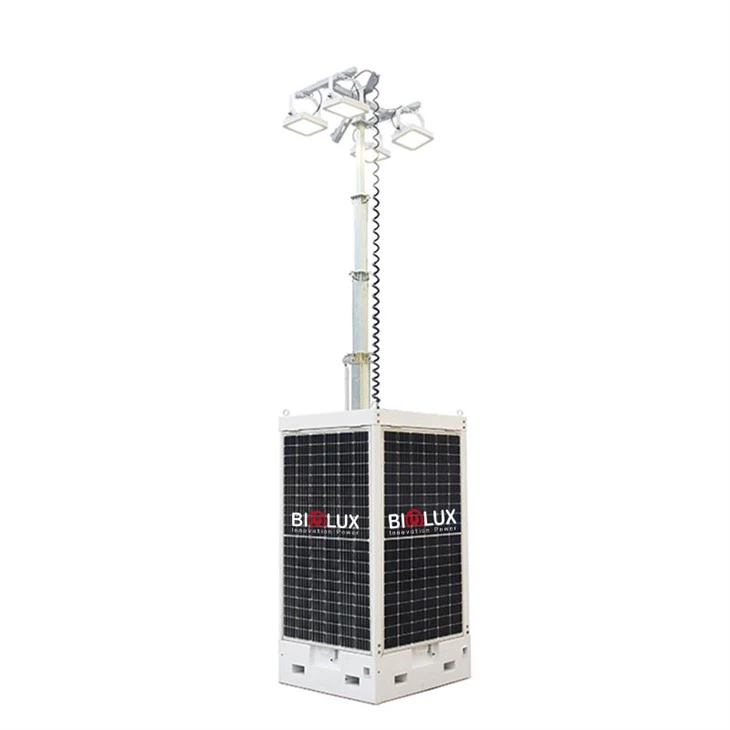 Cube Solar Light Tower With Four Panels