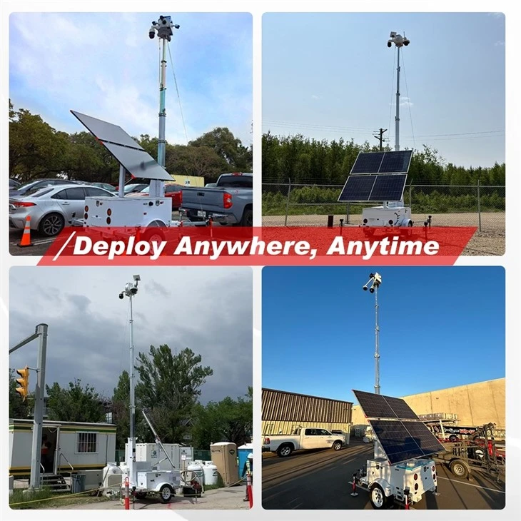 Solar CCTV Tower With AI Cameras For Construction Site best