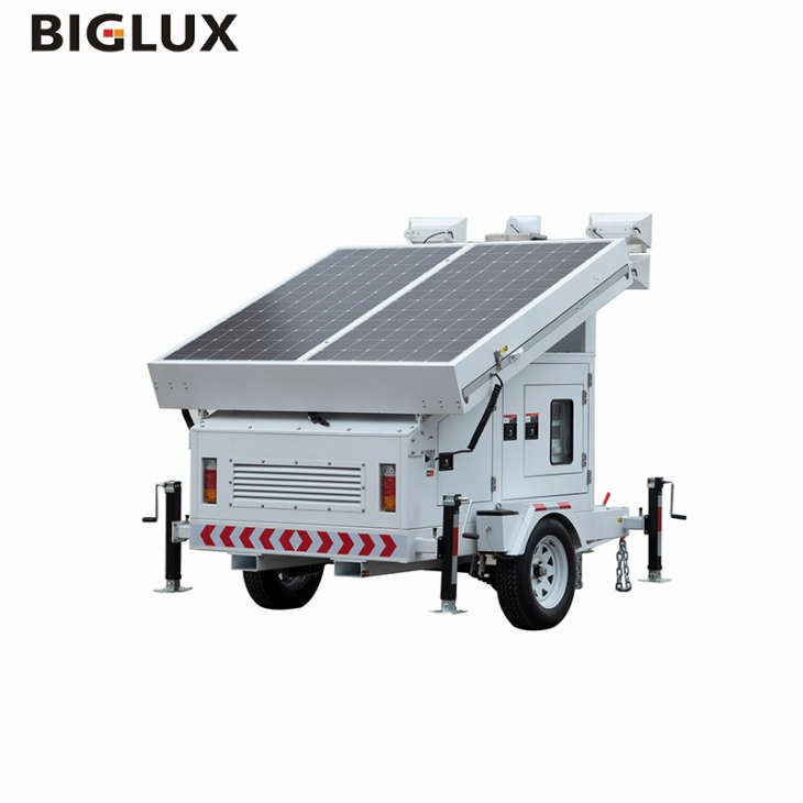 Solar Powered Light Tower For Construction Site